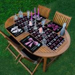 4+1 Siyah Zemin Pembe Kurdele Tasarımlı Amerikan Servis & Runner Seti Realhomes