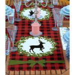 - ServisRunner-Set304-Gorsel2 - Realhomes  4+1 Kırmızı Ekose Mery Christmas Özel Tasarımlı Amerikan Servis & Runner Seti Realhomes