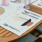 4+1 Krem Zeminli Etnik Tasarımlı Amerikan Servis & Runner Seti Realhomes