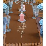 4+1 Rengarenk Zemin Onedraw Çiçek Çizimli Amerikan Servis & Runner Seti Realhomes