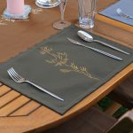 4+1 Rengarenk Zemin Onedraw Çiçek Çizimli Amerikan Servis & Runner Seti Realhomes