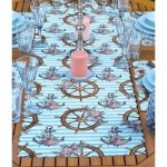 4+1 Mavi Zemin Dümen & Çapa Motifli Amerikan Servis & Runner Seti Realhomes