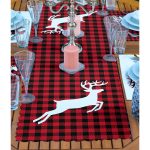 4+1 Ekose Geyik Desenli Amerikan Servis & Runner Seti Realhomes