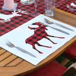 4+1 Ekose Geyik Desenli Amerikan Servis & Runner Seti Realhomes