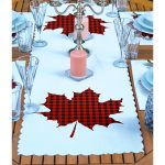 4+1 Ekose Yaprak Tasarımlı Amerikan Servis & Runner Seti Realhomes