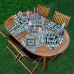 - ServisRunner-Set324-Gorsel1 - Realhomes  4+1 Siyah Beyaz Etnik Geometrik Çizimli Amerikan Servis & Runner Seti Realhomes