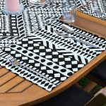 - ServisRunner-Set324-Gorsel3 - Realhomes  4+1 Siyah Beyaz Etnik Geometrik Çizimli Amerikan Servis & Runner Seti Realhomes