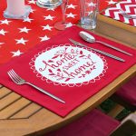 4+1 Kırmızı Zemin Home Sweet Tasarımlı Amerikan Servis & Runner Seti Realhomes