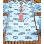 4+1 Çam Ağaçlı Araba Desenli Amerikan Servis & Runner Seti Realhomes