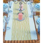 4+1 Pastel Renkli Çizgili Amerikan Servis & Runner Seti Realhomes