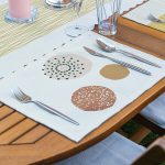 4+1 Pastel Renkli Çizgili Amerikan Servis & Runner Seti Realhomes