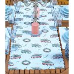 4+1 Çam Ağaçlı Araba Desenli Amerikan Servis & Runner Seti Realhomes