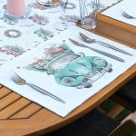 4+1 Çam Ağaçlı Araba Desenli Amerikan Servis & Runner Seti Realhomes