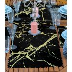 - ServisRunner-Set35-Gorsel2 - Realhomes  4+1 Siyah Zemin Gold Mermer Tasarımlı Amerikan Servis & Runner Seti Realhomes