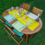 4+1 Renkli Zemin Papatya Kelebek Özel Tasarımlı Amerikan Servis & Runner Seti Realhomes