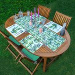 4+1 Beyaz Zemin Kaktüs Tasarımlı Amerikan Servis & Runner Seti Realhomes