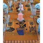 4+1 Etnik African Kadın Tasarımlı Amerikan Servis & Runner Seti Realhomes