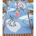 4+1 Soft Silüet Çizimli Amerikan Servis & Runner Seti Realhomes