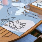 4+1 Soft Silüet Çizimli Amerikan Servis & Runner Seti Realhomes