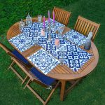 - ServisRunner-Set42-Gorsel1 - Realhomes  4+1 Mavi Çini Sanat Tasarımlı Amerikan Servis & Runner Seti Realhomes