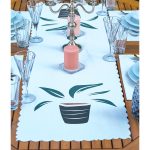 4+1 Vazo & Saksıda Çiçekler Tasarımlı Amerikan Servis & Runner Seti Realhomes