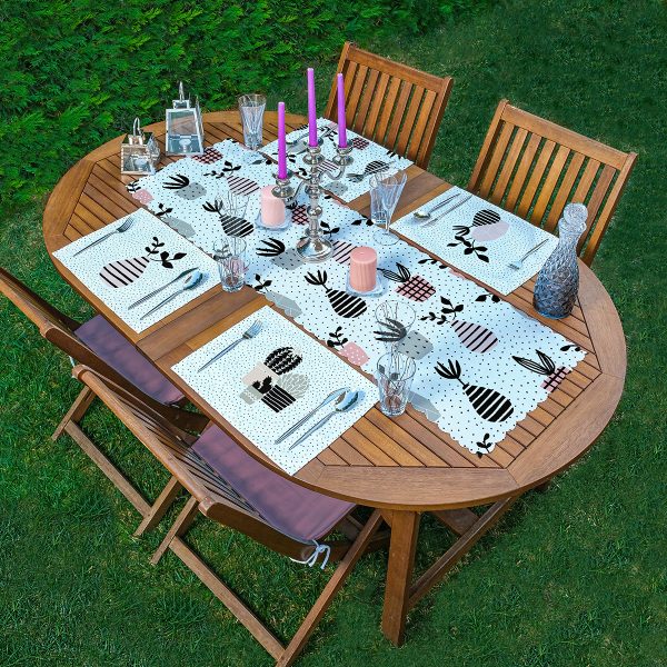 4+1 Yılbaşı Kırmızı & Geyik Tasarımlı Amerikan Servis & Runner Seti Realhomes