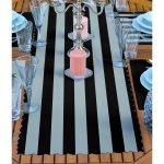 4+1 Gri & Siyah Geyik Tasarımlı Amerikan Servis & Runner Seti Realhomes