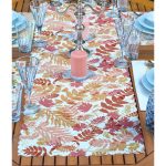 4+1 Sonbahar Yaprak & Ağaçları Motifli Amerikan Servis & Runner Seti Realhomes