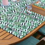 4+1 Siyah Zigzaglı Yaprak Tasarımlı Amerikan Servis & Runner Seti Realhomes