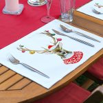 4+1 Yılbaşı Kırmızı & Geyik Tasarımlı Amerikan Servis & Runner Seti Realhomes