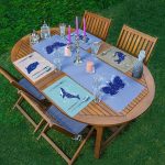 4+1 Soyut Sevimli Hayvan Baskılı Amerikan Servis & Runner Seti Realhomes