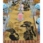 4+1 Etnik African Women Tasarımlı Amerikan Servis & Runner Seti Realhomes