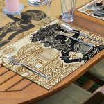 4+1 Etnik African Women Tasarımlı Amerikan Servis & Runner Seti Realhomes