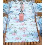 4+1 Soft Pembe Gül Tasarımlı Amerikan Servis & Runner Seti Realhomes