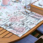 4+1 Soft Pembe Gül Tasarımlı Amerikan Servis & Runner Seti Realhomes