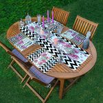 - ServisRunner-Set73-Gorsel1 - Realhomes 4+1 Siyah Beyaz Zemin Çiçek Tasarımlı Amerikan Servis & Runner Seti Realhomes