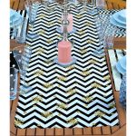 4+1 Siyah Beyaz Gold Detaylı  Amerikan Servis & Runner Seti Realhomes