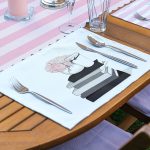 4+1 Pembe Motif Tasarımlı Amerikan Servis & Runner Seti Realhomes