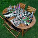 - ServisRunner-Set79-Gorsel1 - Realhomes  4+1 Siyah Beyaz Zigzag Tasarımlı Amerikan Servis & Runner Seti Realhomes