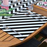 - ServisRunner-Set79-Gorsel3 - Realhomes  4+1 Siyah Beyaz Zigzag Tasarımlı Amerikan Servis & Runner Seti Realhomes