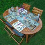 4+1 Renkli Tüy & Mavi Saka Kuşu Tasarımlı Amerikan Servis & Runner Seti Realhomes