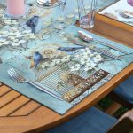 4+1 Renkli Tüy & Mavi Saka Kuşu Tasarımlı Amerikan Servis & Runner Seti Realhomes