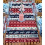 4+1 Yılbaşı Temalı Geyik Motifli Amerikan Servis & Runner Seti Realhomes