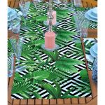 4+1 Yeşil Yaprak Tasarımlı Amerikan Servis & Runner Seti Realhomes