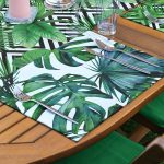 4+1 Yeşil Yaprak Tasarımlı Amerikan Servis & Runner Seti Realhomes