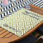 4+1 Altın Varaklı Geometrik Tasarımlı Amerikan Servis & Runner Seti Realhomes