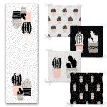 Bohem Özel Tasarım Dijital Baskılı 4 Fermuarlı Sandalye Minderi 1 Runner Seti Realhomes