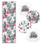 - RunnerYuvPofiSet123-Kaktus-Motifli-4-Yuvarlak-Pofidik-Sandalye-Minderi-ve-1-Runner-Seti-1 - Realhomes  Kaktüs Motifli 4 Yuvarlak Pofuduk Sandalye Minderi ve 1 Runner Seti Realhomes