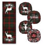 - RunnerYuvPofiSet131-Ekose-Zemin-Mery-Christmas-Tasarimli-4-Yuvarlak-Pofidik-Sandalye-Minderi-ve-1-Runner-Seti-1 - Realhomes  Ekose Zemin Mery Christmas Tasarımlı 4 Yuvarlak Pofuduk Sandalye Minderi ve 1 Runner Seti Realhomes