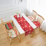 - RunnerYuvPofiSet137-Kirmizi-Zeminde-Kar-Tanesi-Motifli-4-Yuvarlak-Pofidik-Sandalye-Minderi-ve-1-Runner-Seti - Realhomes Kırmızı Zeminde Kar Tanesi Motifli 4 Yuvarlak Pofuduk Sandalye Minderi ve 1 Runner Seti Realhomes